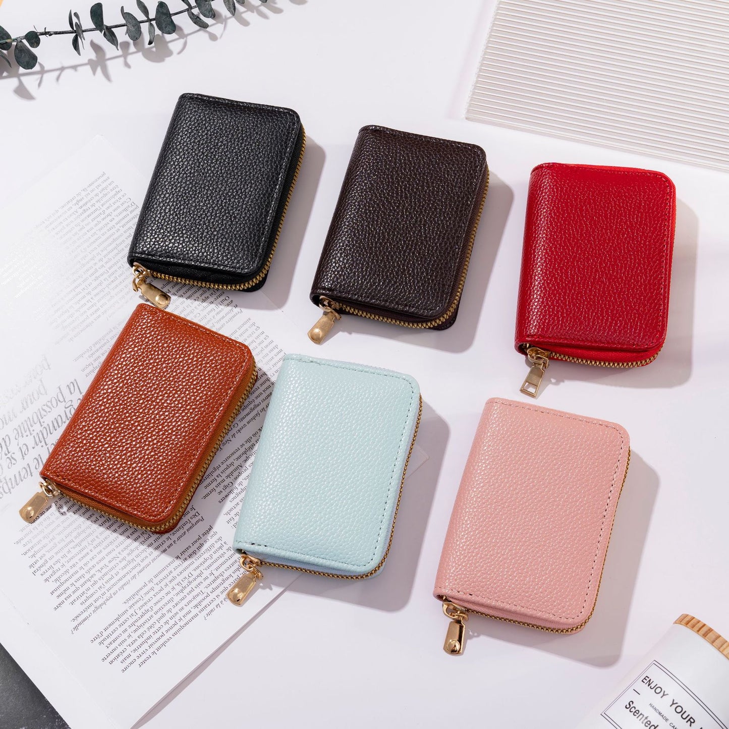 Women's & Men's & Expanding Korean Lychee Pattern Business Card Holder