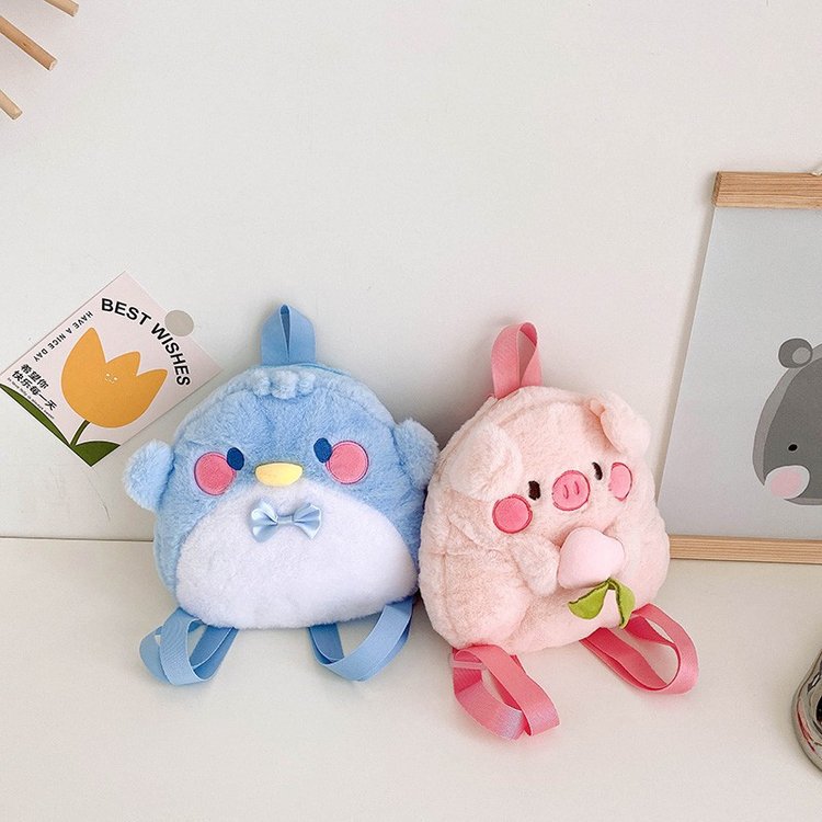 Children's Style Furry Girlish Cartoon Cute Doll Backpacks