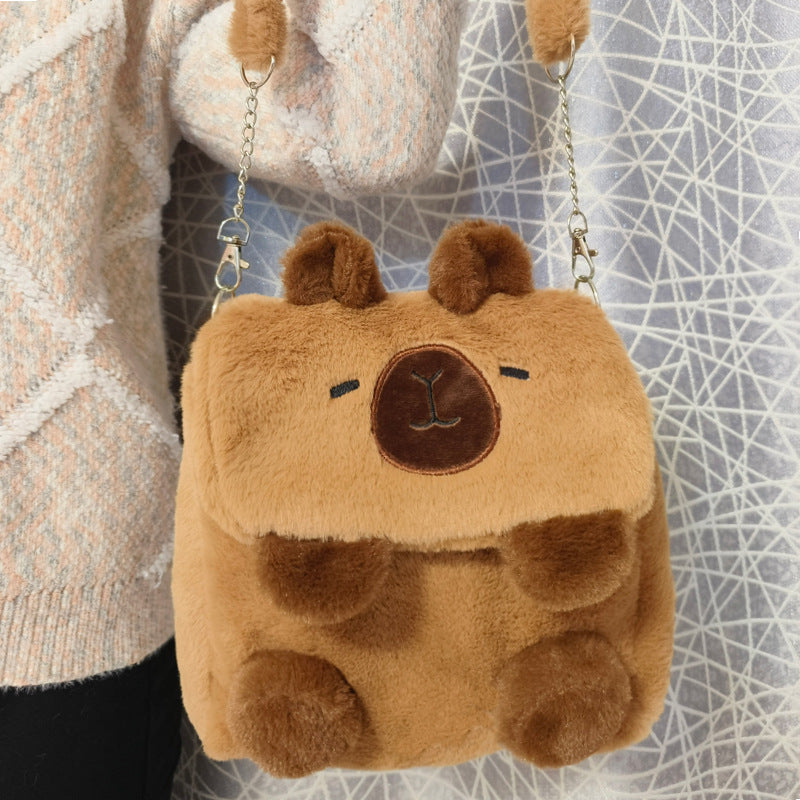 Creative Cute Cartoon Capybara Plush Female Backpacks