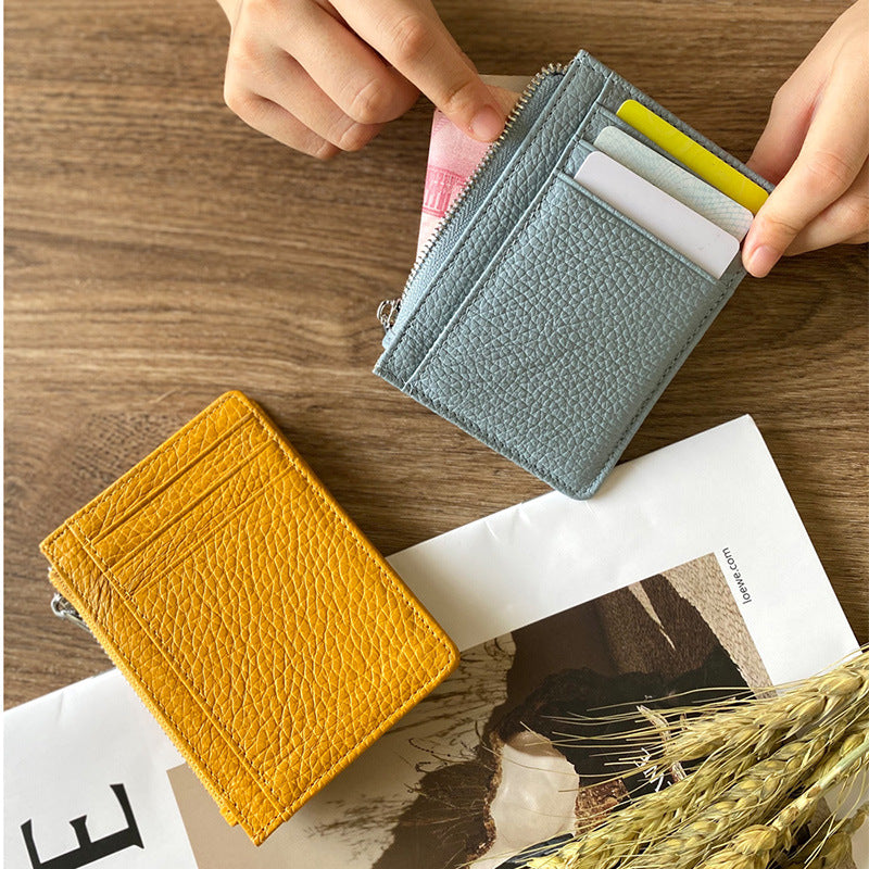 Large Capacity Multiple Slots Unisex Korean Genuine Card Holder