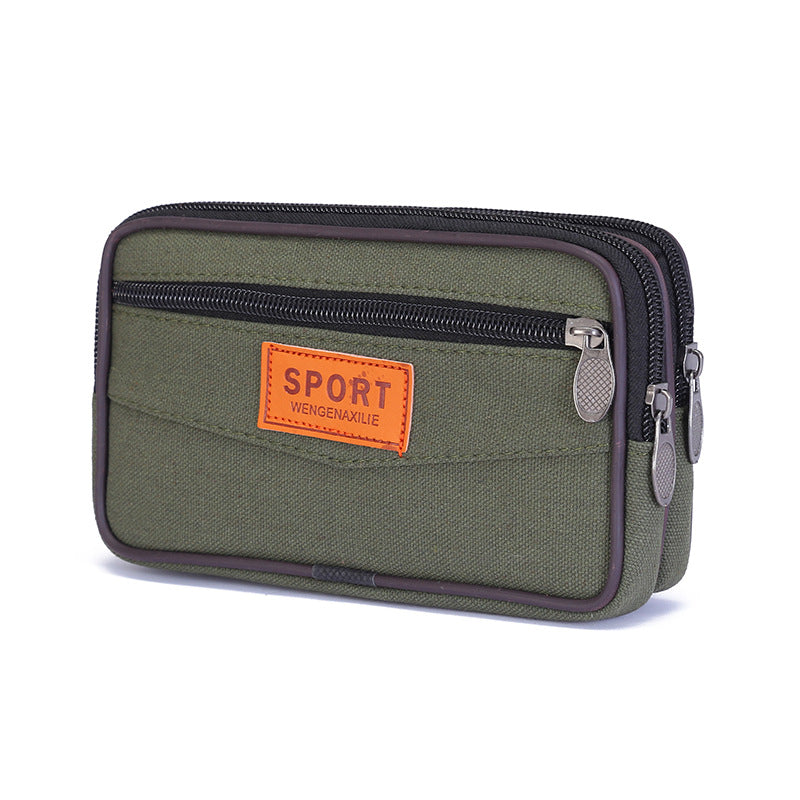 Men's Canvas Mobile Cell Hanging Construction Site Men's Waist Packs
