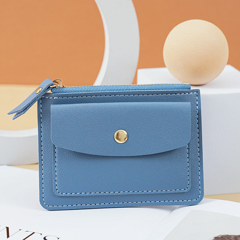 Women's Multifunctional Short Chic Simple Zipper Hasp Card Holder