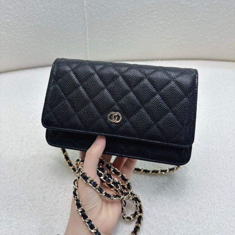 Leather Classic Style Rhombus Chain Fortune Small Square Bags