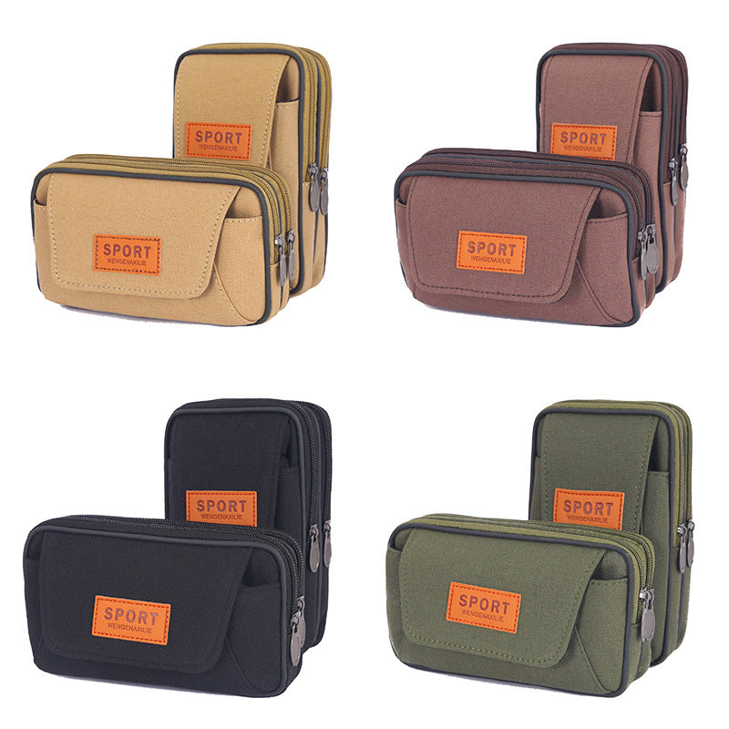 Men's Canvas Mobile For Multifunctional Work Men's Waist Packs