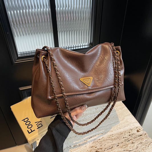 Women's Retro Large Capacity Fashion Chain Portable Shoulder Bags