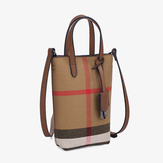 Women's Leather Texture Vertical Fashion Portable Handbags
