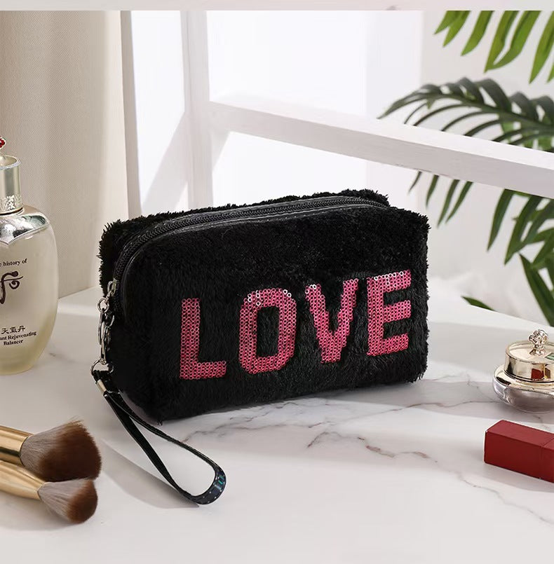 Beautiful Embroidered Cute Plush Storage Portable Bags