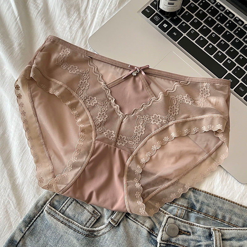 Affordable Luxury Style Light Lace Jacquard Thin Panties
