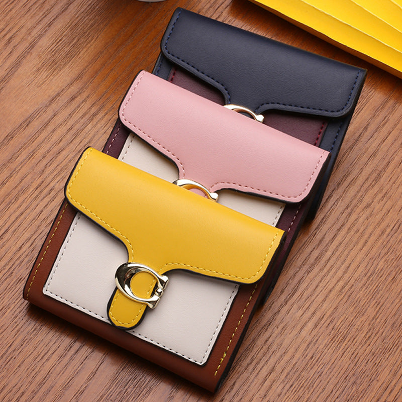 Women's Cute Fashion Short Contrast Color Folding Ladies Wallet
