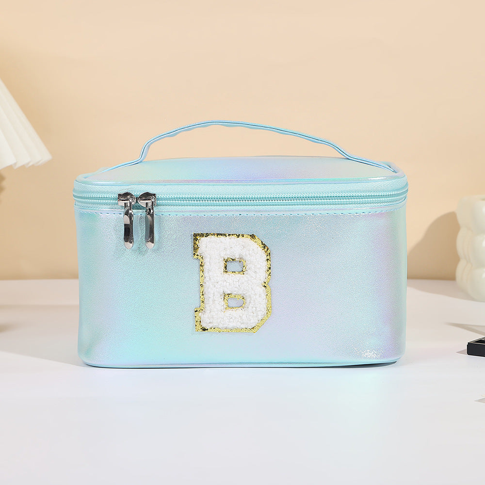 Women's Embroidered Lettered Make-up Three-dimensional Large Capacity Storage Portable Makeup Bag