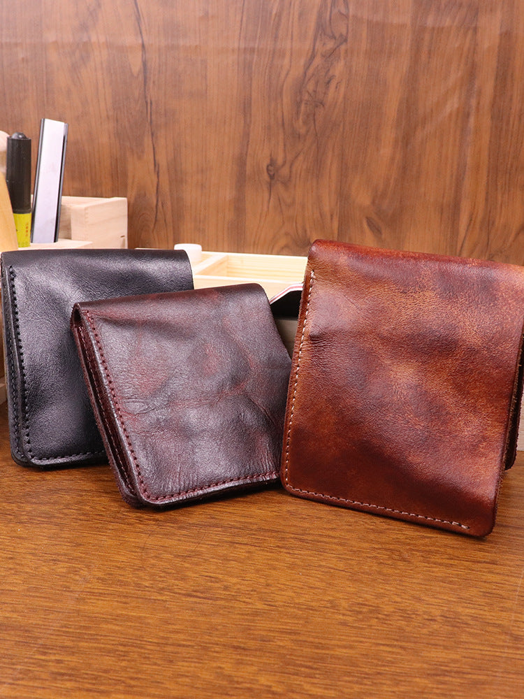 Men's Retro Hand-rub Color Distressed Big Money Men's Wallets