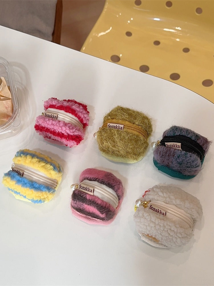 Cute Plush Woolen Soft Cloth Shell Cosmetic Bags