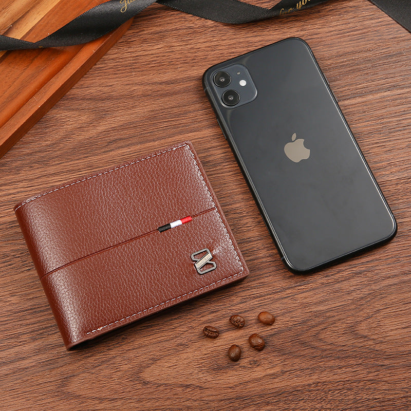 Men's Leather Bank Credit Short Genuine Pocket Men's Wallets