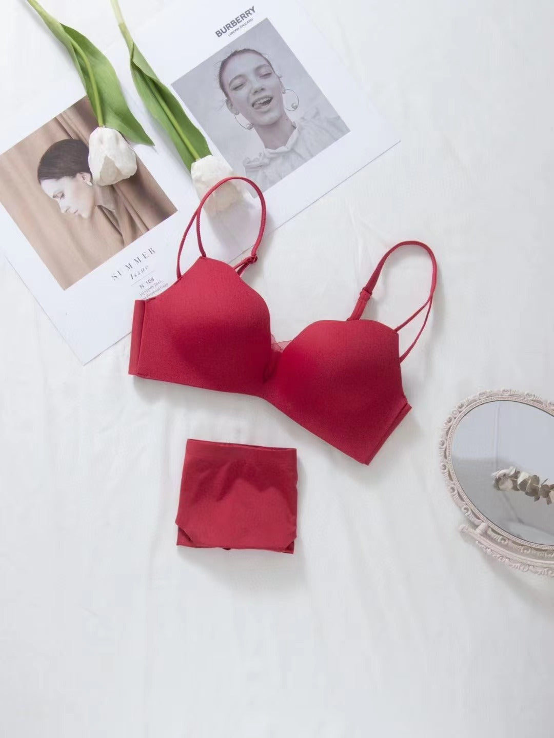 Women's Smooth Suit Wireless Push Up Cup Lingerie Sets