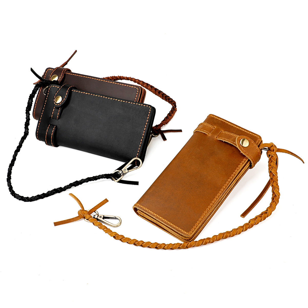 Men's Camping First Layer Cowhide Long Cell Men's Wallet