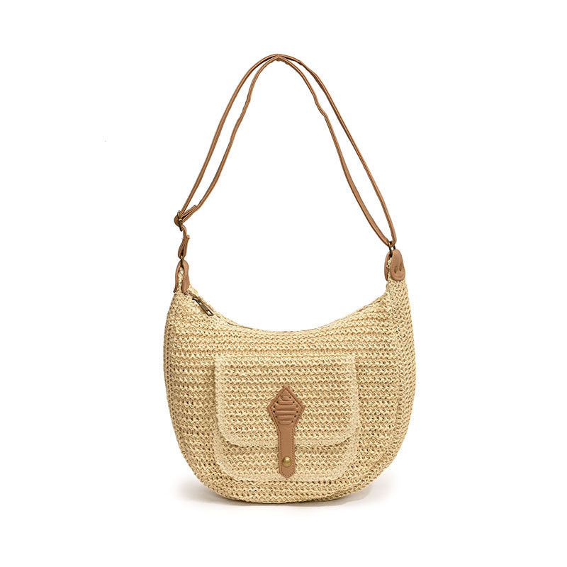 Women's Straw Hand-woven Large Capacity Vacation Beach Tote Bags