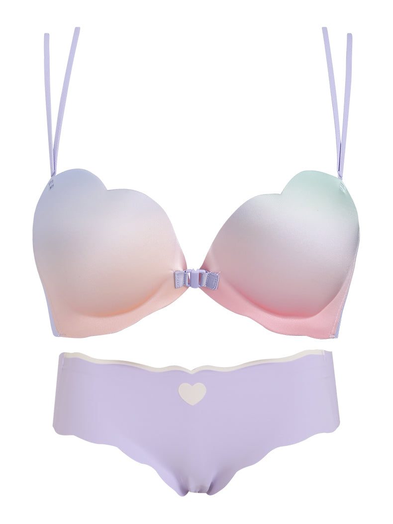 Women's Button Underwear Wireless Small Big Seamless Butterfly Lingerie Sets