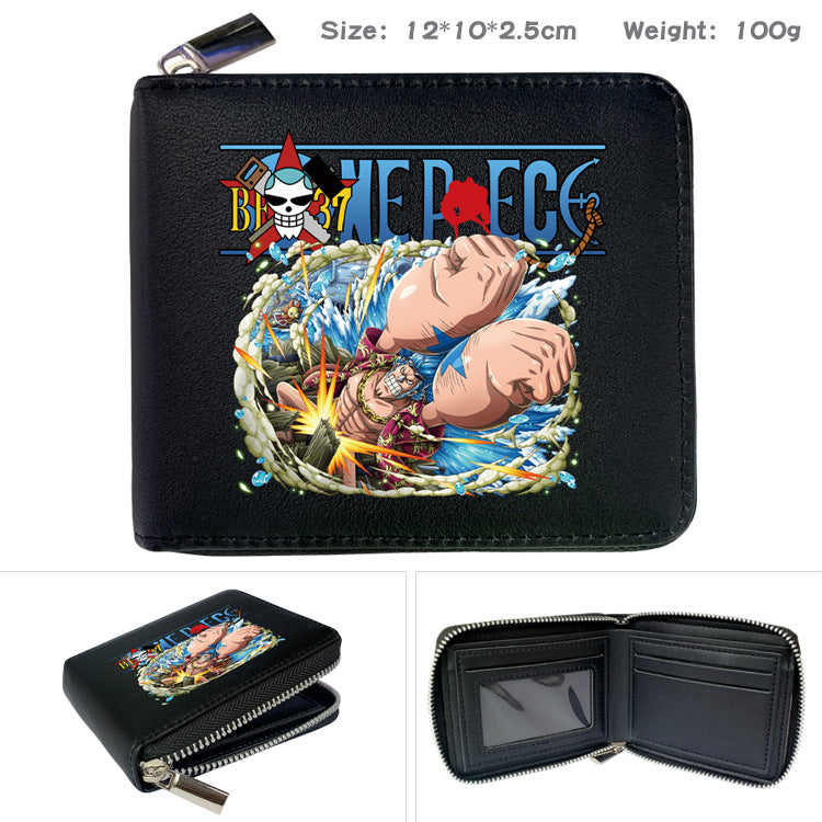 Peripheral Zipper One Piece Printed Fold Men's Wallets