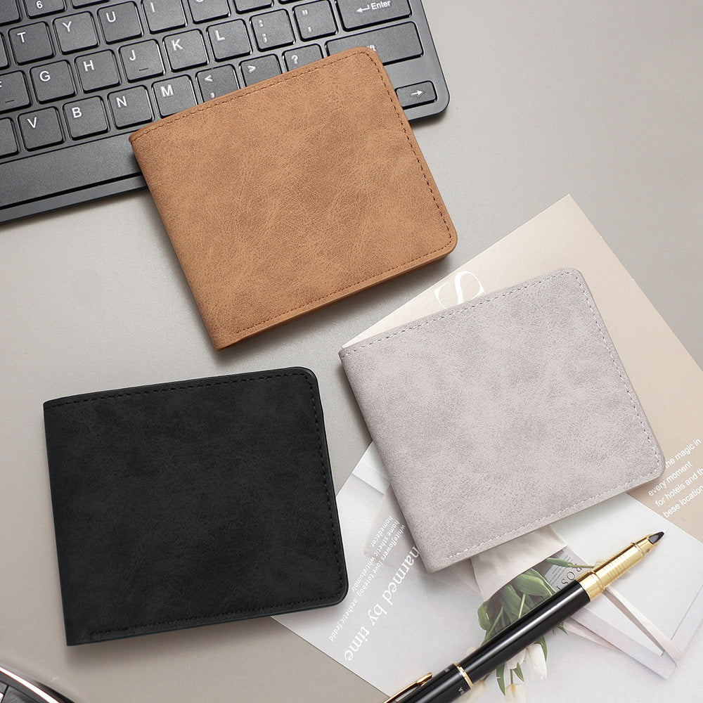 Men's Style Short Solid Color Simple Thin Card Holder