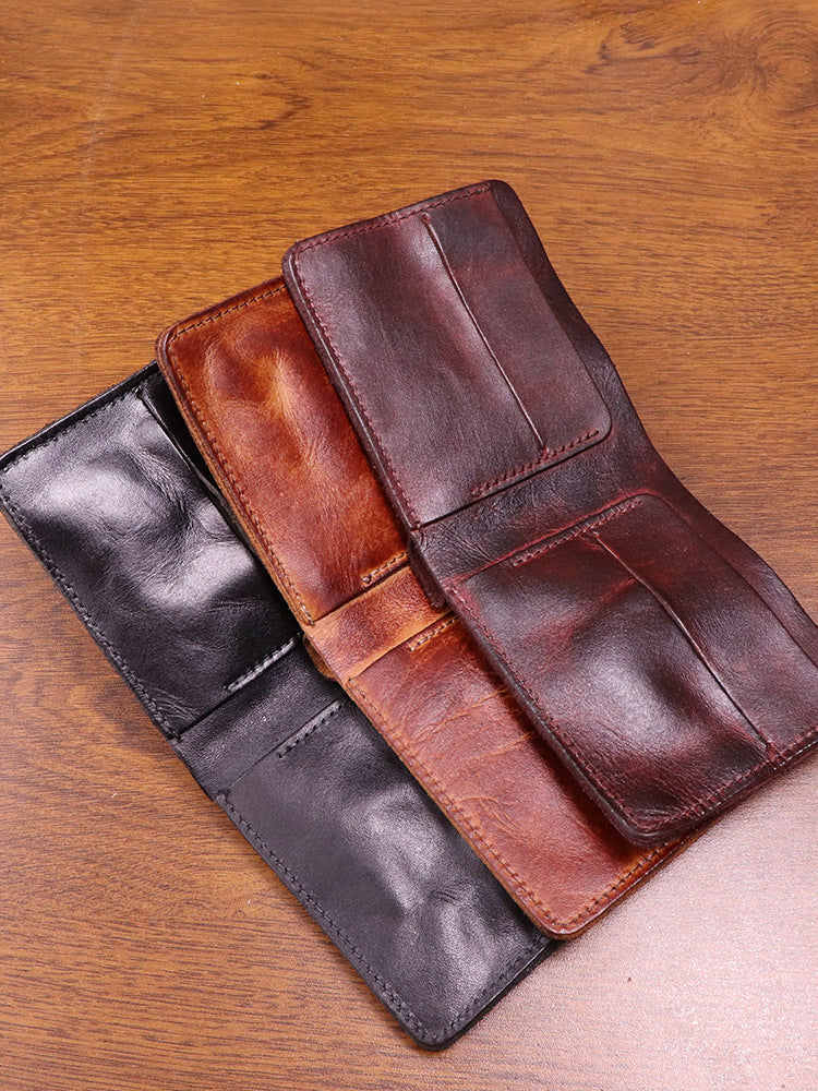 Men's Retro Hand-rub Color Distressed Big Money Men's Wallets
