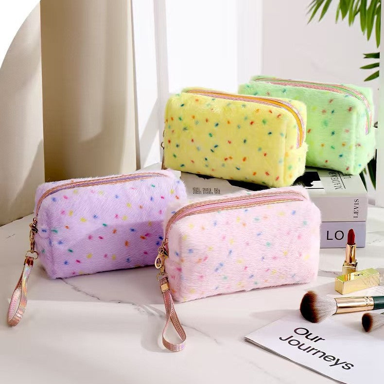 Beautiful Embroidered Cute Plush Storage Portable Bags