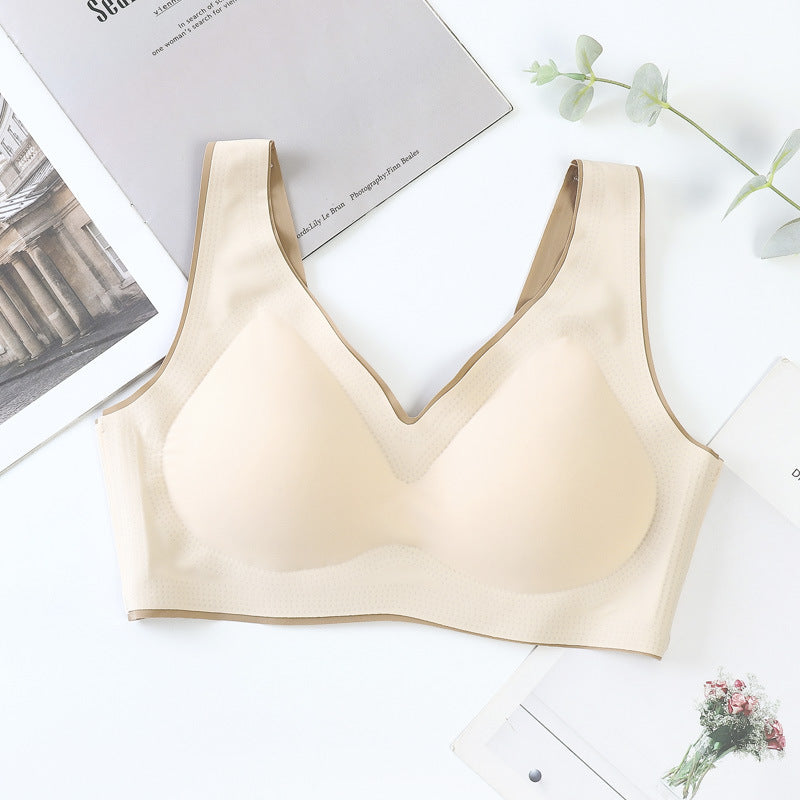 Women's One-piece Ice Silk Seamless Wireless Sleep Everyday Bras