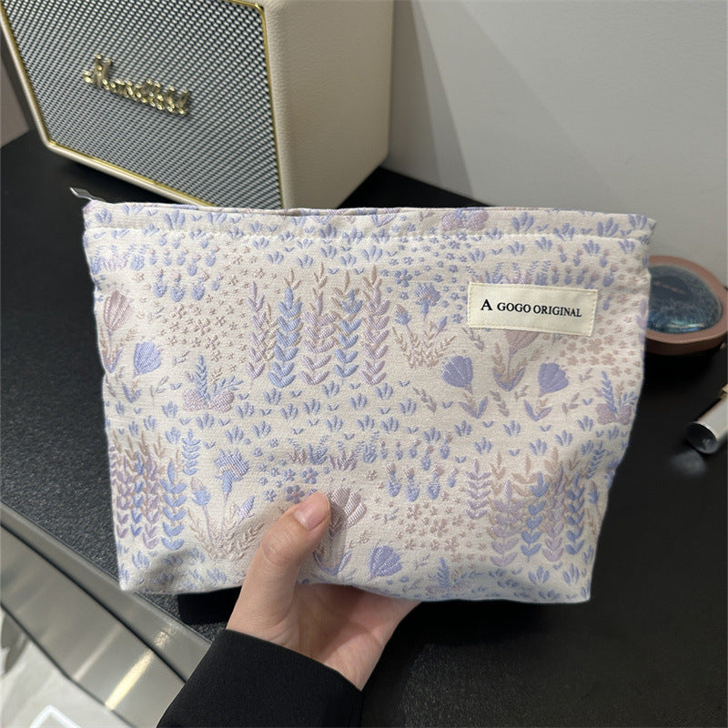 Women's High-grade Fresh Portable Liner Canvas Large Capacity Cosmetic Bags