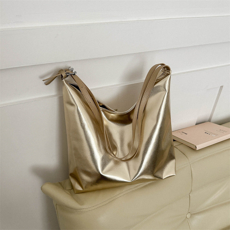 Women's Korean Big Large Capacity Textured Lazy Bags
