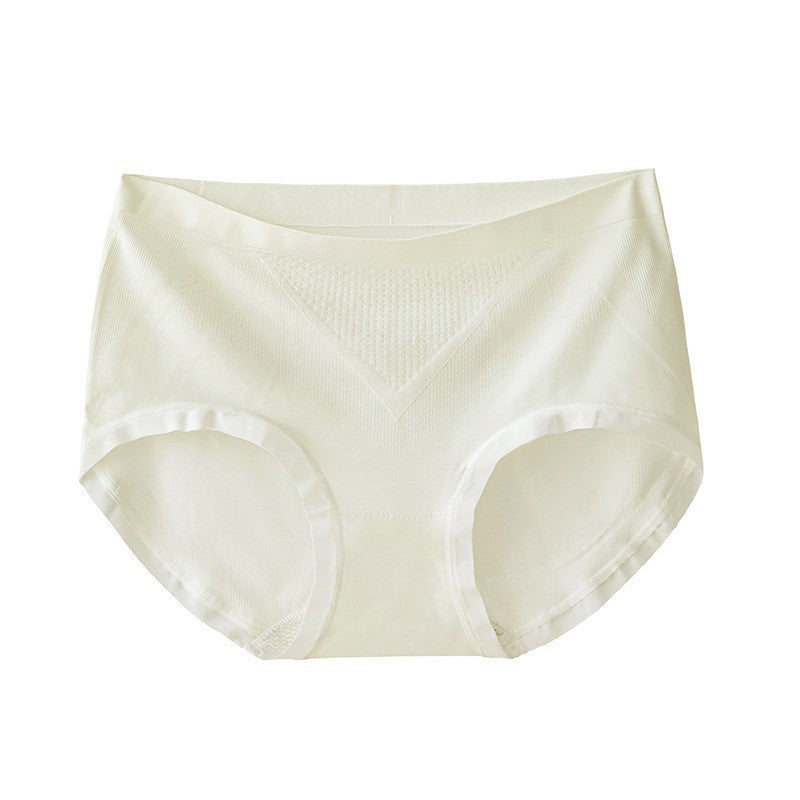 Women's Seamless Mid Waist Briefs Nylon Hyaluronic Acid Antibacterial Panties