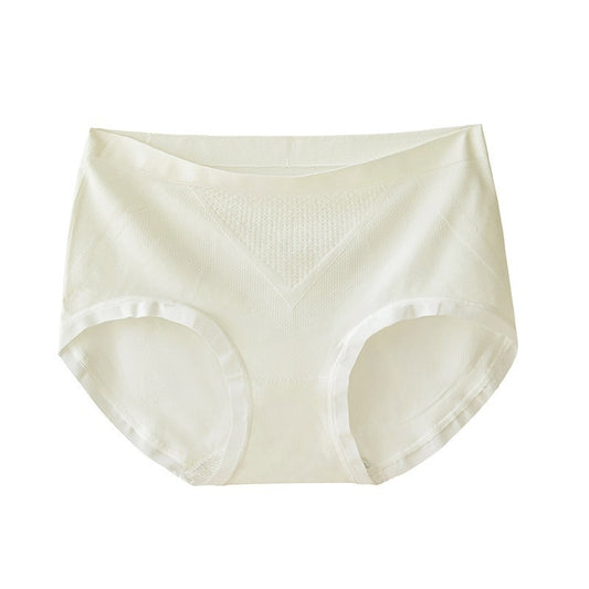 Women's Seamless Mid Waist Briefs Nylon Hyaluronic Acid Antibacterial Panties