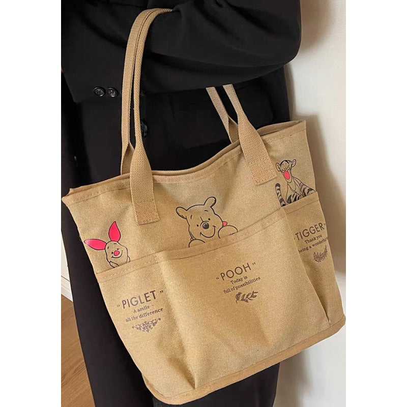 Retro Female Large Capacity Canvas Class Book Shoulder Bags
