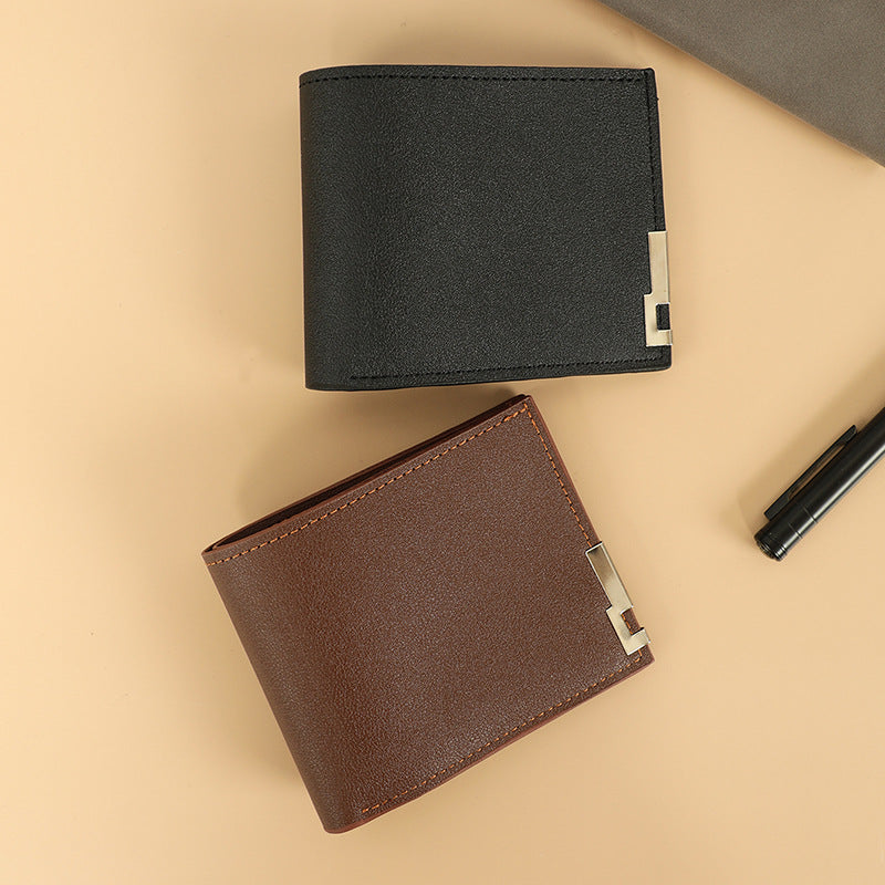 Men's Korean Style Iron Edge Green Horizontal Multi Men's Wallets