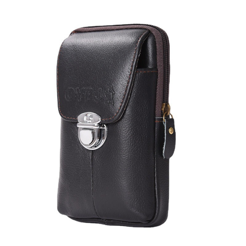 Men's Business Mobile Vertical Horizontal Cowhide Thin Men's Waist Packs