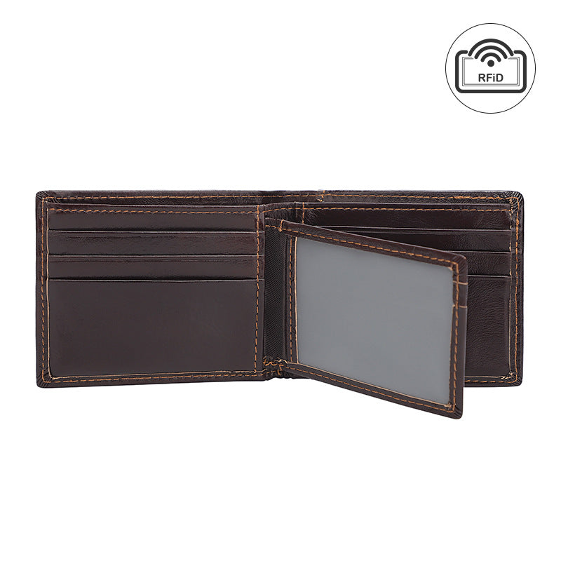 Oil Wax Leather For Man First Layer Card Holder