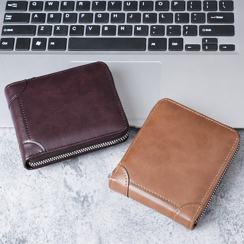 Men's Short Classic Fashion Trendy Clip Full Coin Purses