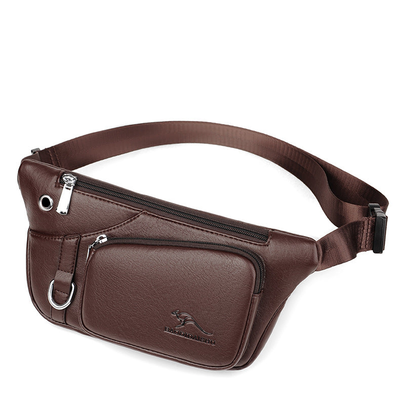 Men's Kangaroo Large Capacity Multifunctional Authentic Leather Men's Waist Packs