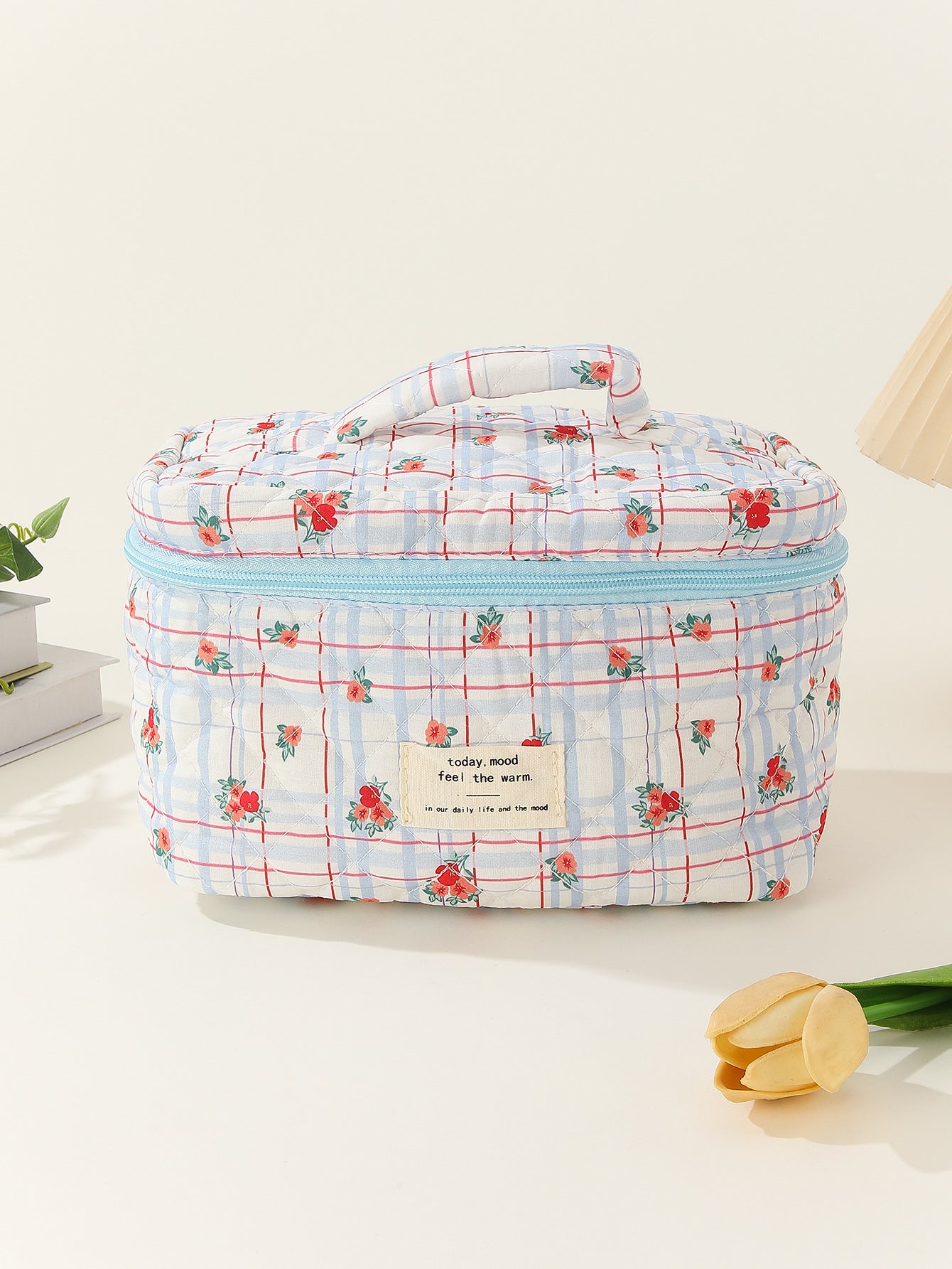 Floral Storage Carrying Quilted Cotton Cute Cosmetic Bags