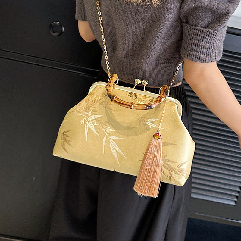 Chinese Style Clutch Elegant Retro Bamboo Handbags
