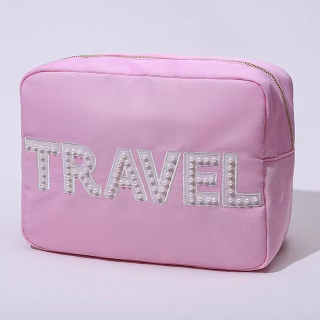 Lettered Make-up Portable Large Capacity Storage Nylon Breathable Makeup Bag