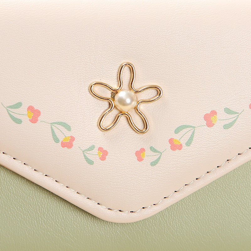 Women's Korean Style Stitching Fashion Simple Short Coin Purses