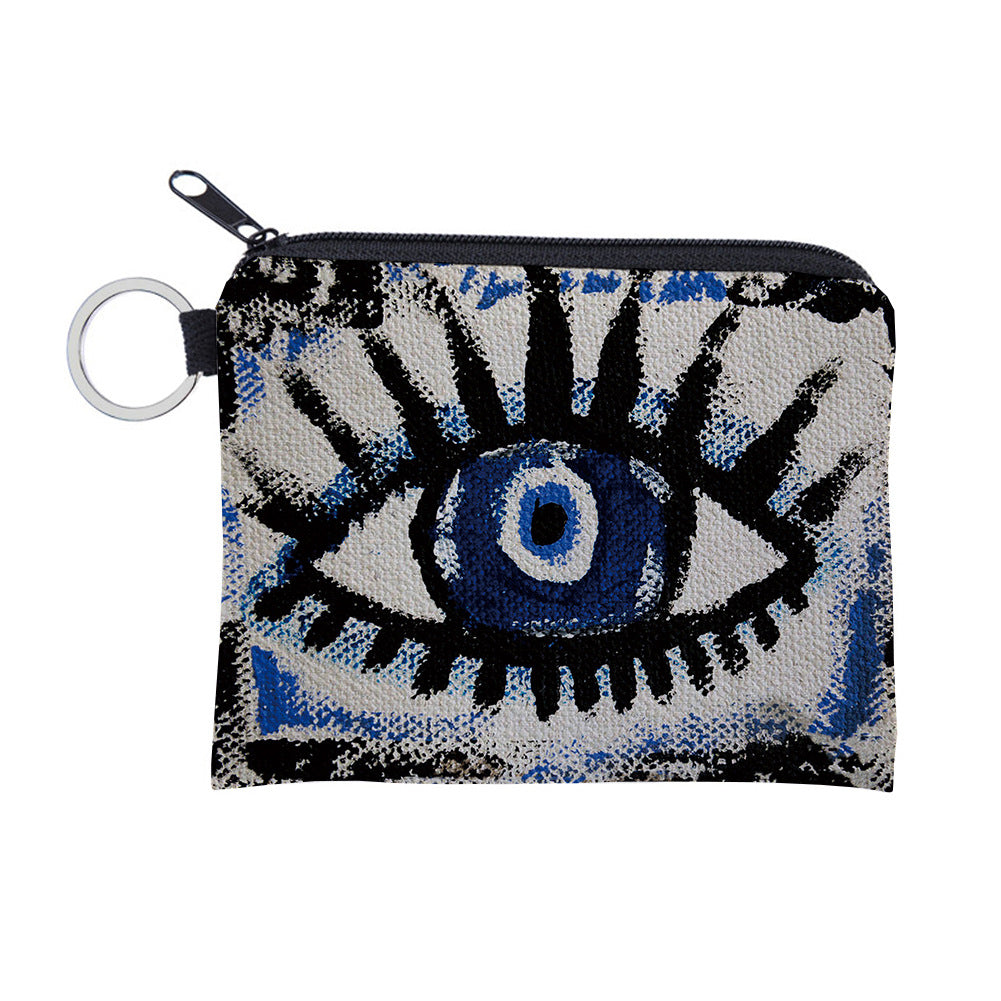 Women's Evil Eye Printing Pattern Zipper Purses