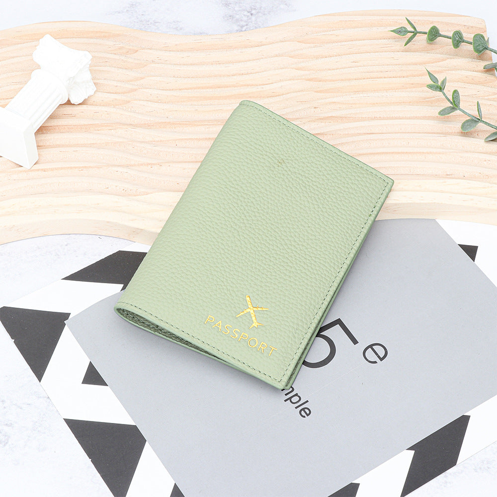 Women's & Men's Pure First Layer Cowhide Passport Fashion Thin Leather Ladies Wallet