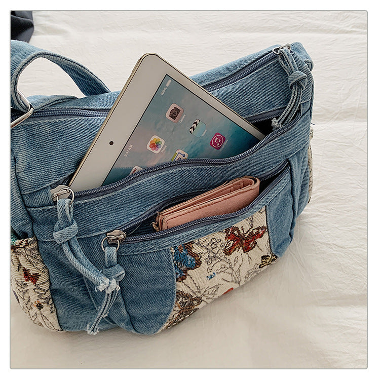 Women's Fashion Jean High-grade Out Canvas Women's Messenger Bag