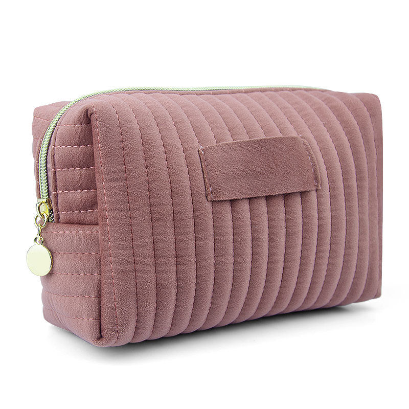 Striped Wash Veet Clutch Quilted Flannelette Bags