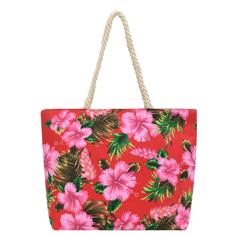 Women's Printed Canvas Flower Cloth Fashion Ethnic Style Large Capacity Women's Shoulder Bag