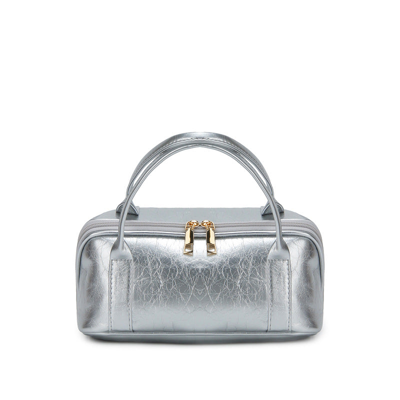 Creative Sier Leather Portable Storage Toiletry Cosmetic Bags