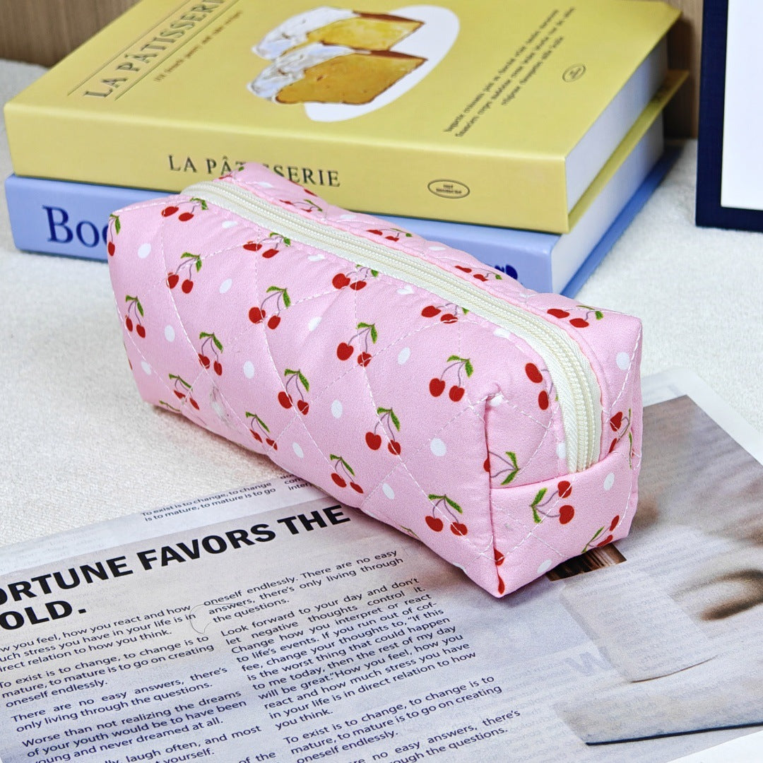Wind Large Capacity Fabric Bow Printing Buggy Minority Simple Stationery Bags