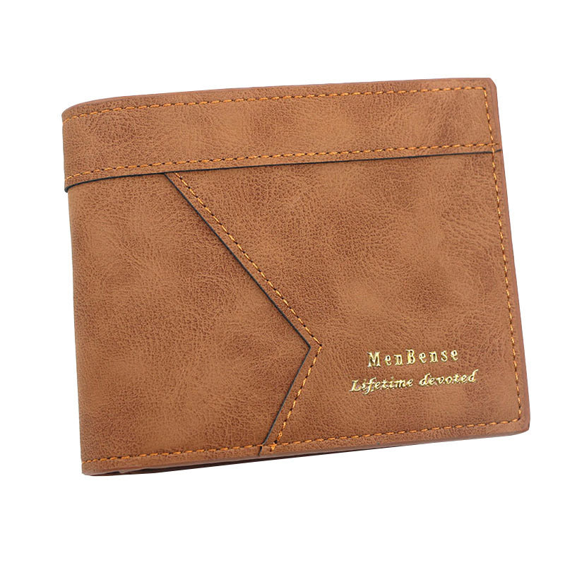 Men's Short Matte Leather Man's Large Capacity Men's Wallet