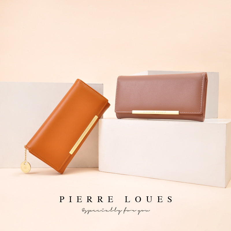 Solid Color Two Fold Lady's High-grade Ladies Wallet