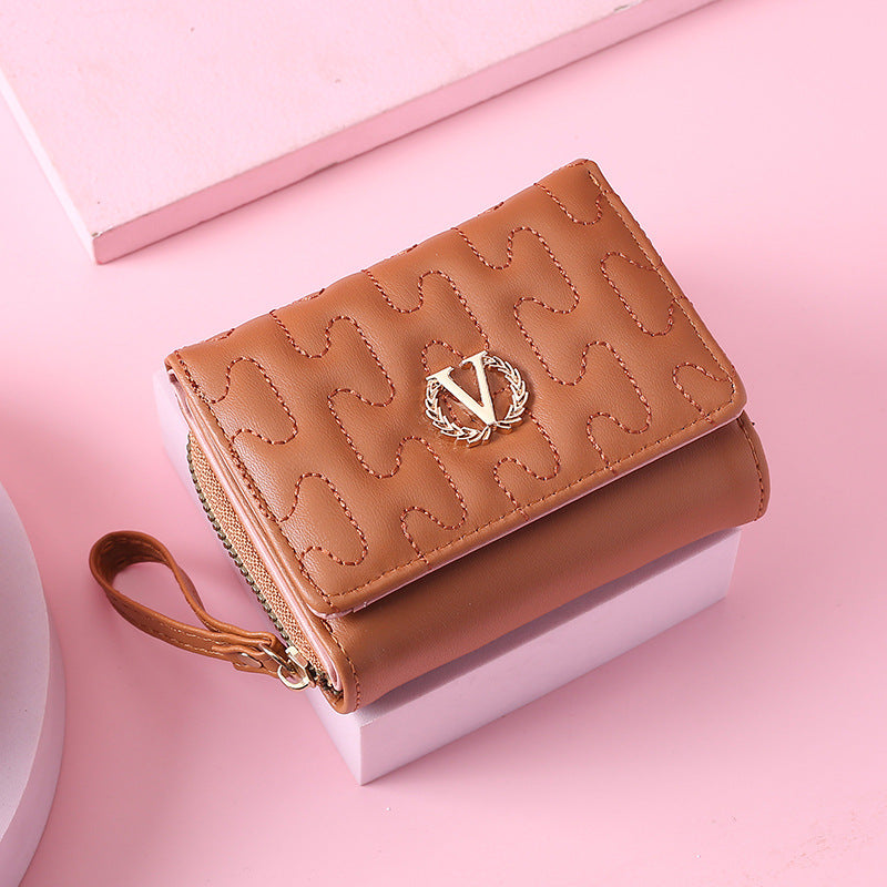 Women's Graceful Comfortable Short Embroidered High-grade Card Holder